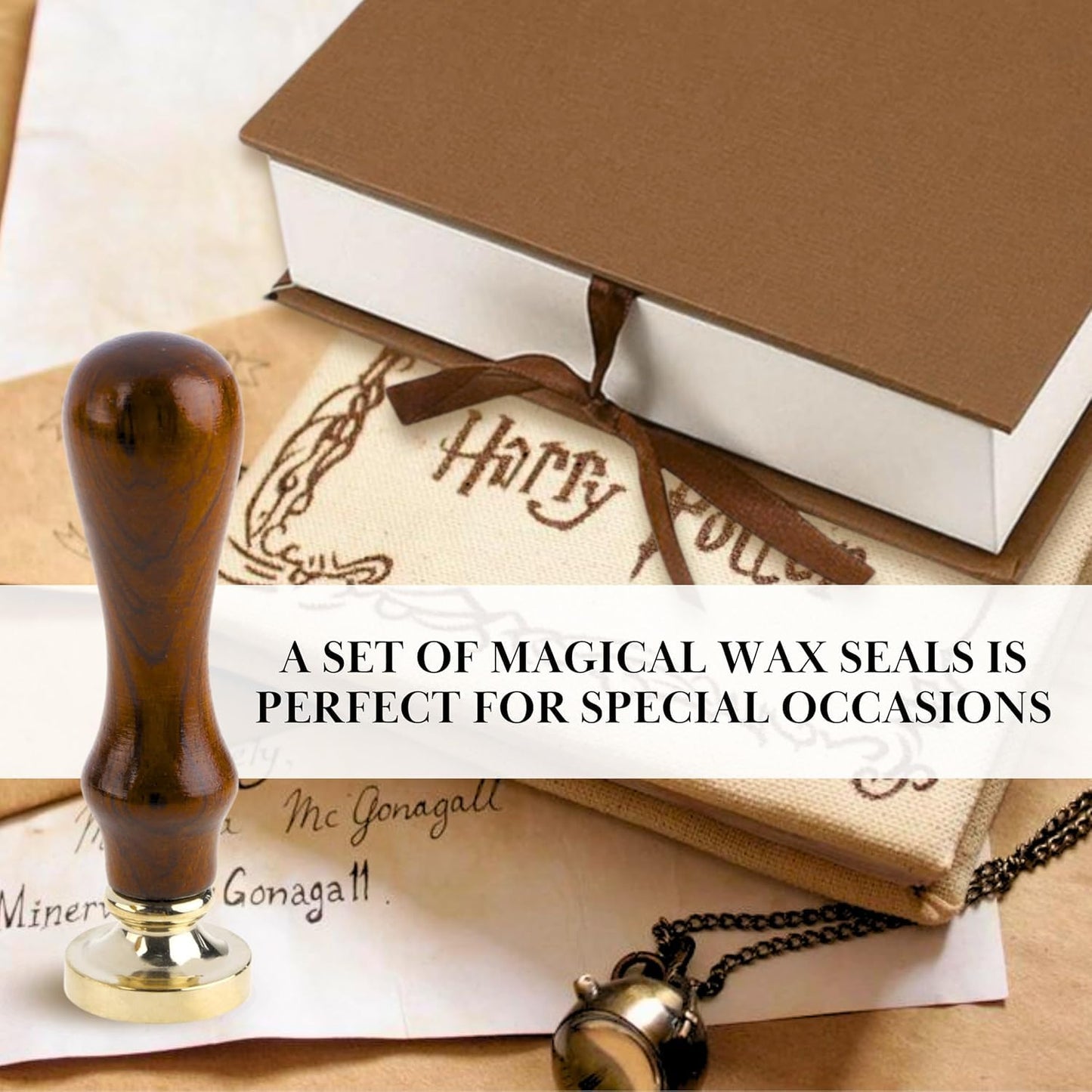 Pack of 6 Wax Seal Stamps – Wooden Hilt and Wax Seal Stamp Harry Potter 6PCS 1PCS Harry Potter Sealing Heads Set Vintage Prints Kit for Envelope Postcard Invitation Letters Gifts