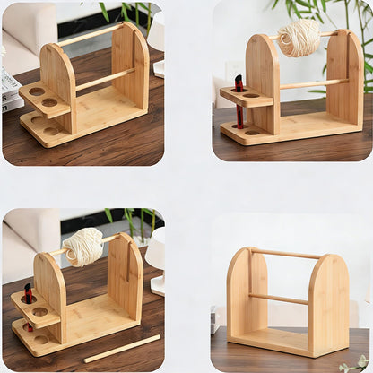 Crochet Yarn Holder, Double Rotating Portable Wooden Yarn Ball Dispenser With Non-Slip Base For Knitting Crocheting, For Mothers, Elders, Women, And Knitting Enthusiasts (1 Pcs)