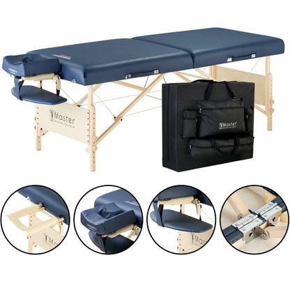 Master Massage 30" Coronado Pro Massage Table in Royal Blue with Ambient Lighting System