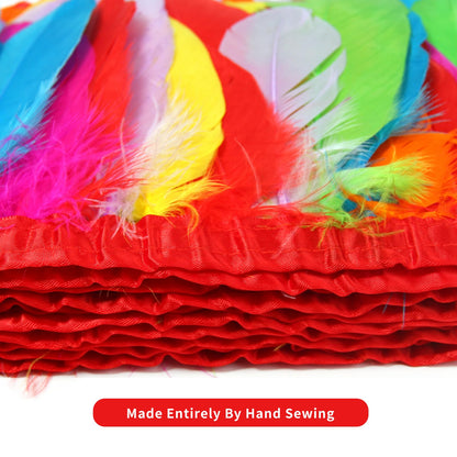 MAOFENG 2 Yards Natural Goose Feathers Trim Sewing Fringe Fashion Dress Sewing 6-8inch for DIY Handicrafts Costumes Decoration,Mixed