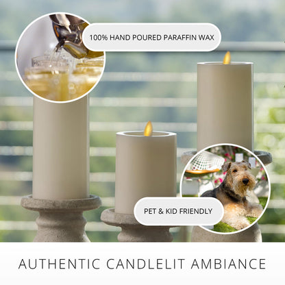 Luminara - Flameless LED Battery Operated Flickering Pillar Candles - Pearl Ivory - Pack of 1-3x5.5 - Realistic Moving Flame Real Wax Indoor/Outdoor