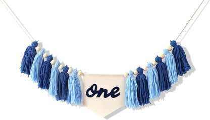 1st 1st High Chair Banner Birthday Boy - One High Chair Banner,Boy Tassel Garland,Boho Birthday Decor,Tassel And Canvas