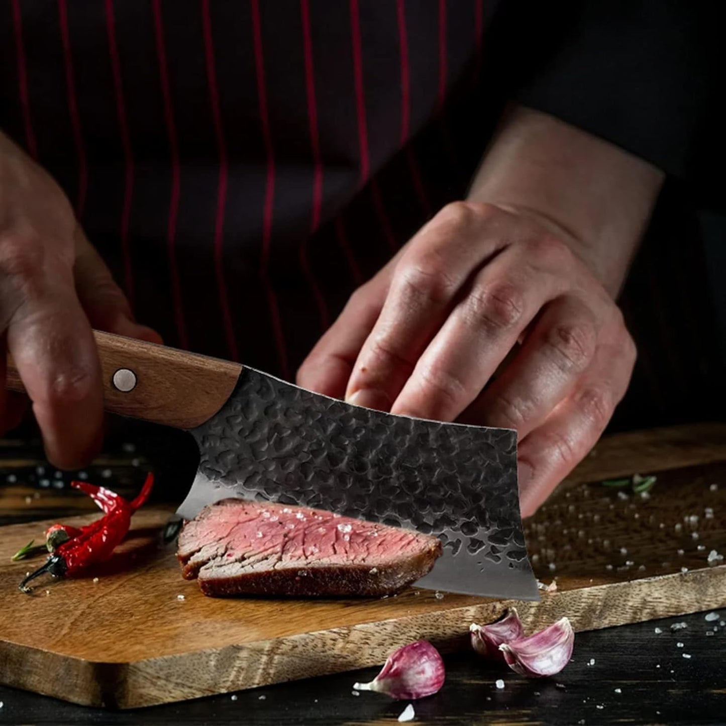 Kitory 5'' Professional Kitchen Cleaver Knife with Anti-Slip Handle for Meat, Vegetables, Bread & Bone