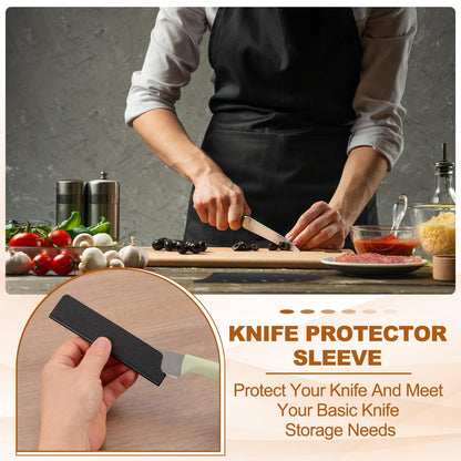 PATIKIL 2 Pcs ABS Knife Cover Sleeves, 10x2 Inch Knife Blade Edge Guard Sheath Universal Blade Protector Flocking for Home Kitchen, Black