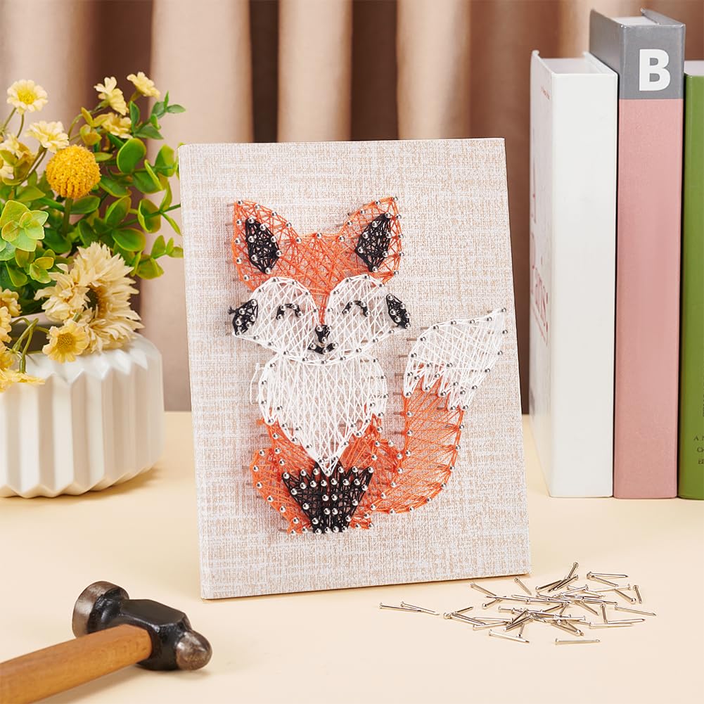 WEBEEDY DIY String Art Kit Fox Craft Kit Creative Animal String Art Craft Kits for Adult Beginners Christmas Holiday Home Wall Table Decorations Gift