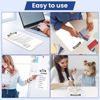 Juvealoe Dry Erase Clipboard with Pen Holder, 8.5 x 11 Double-Sided White Boards for Classroom, Teacher, Students, Kid. Size 9 x 12.5 in, School & Home Supply(Pack of 10)