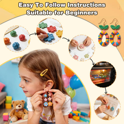 Ixiaoyoo 60 Colors Polymer Clay, DIY Modeling Clay Starter kit for Kids, Oven Baked Model Clay Art & Crafts Toys with Sculpting Tools, Non-Sticky, Birthday & Christmas Gift for Kids & Adults Artists