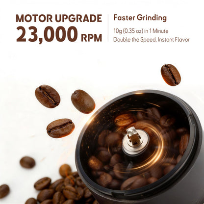 Portable Electric Burr Coffee Grinder -38 External Grind Settings - 1.7X Faster Grinding-Conical Ceramic Burrs&2000mAh Battery-Espresso Grinder for Travel, Camping, Home,Office