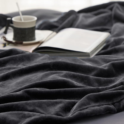 Bedsure GentleSoft Fleece Blanket - Cozy Dark Grey Twin Size 300GSM Plush Warm Throw, 60x80 Inches