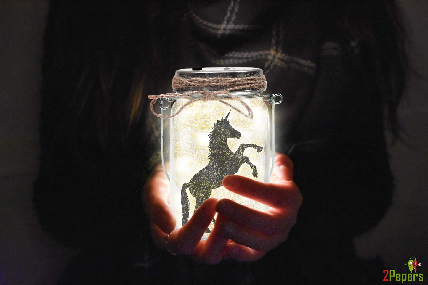 2Pepers DIY Fairy and Unicorn Nightlight Craft Kit (2 Pack), Fairy Lantern Jars Arts and Crafts for Girls, Make Your Own Unicorn Lamp Decor Craft Project, Gifts for Kids