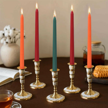 Gedengni Unscented Candlesticks Red Taper Candles,10 inches Dripless Tapered Candles Green Candle Sticks Orange Candlestick for Home Party Wedding Restaurant Holiday(8D12P-ORREGR)