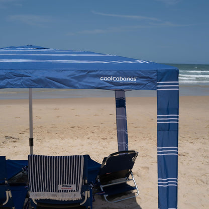 CoolCabana Beach Shade Tent - Easy Setup, UPF 50+ Protection, Large & Medium Sizes, Compact & Wind Resistant - Beach Cabana for The Whole Family - Coronado Navy, Medium