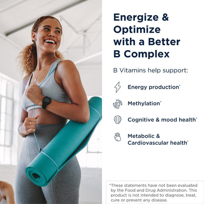 Designs for Health Methylated Vitamin B Complex - Vitamin B Supplements with B12 Vitamins, B1, B3, Niacin, B6, Folate & Biotin - Methylated Multivitamin for Metabolic + Heart Health (120 Capsules)