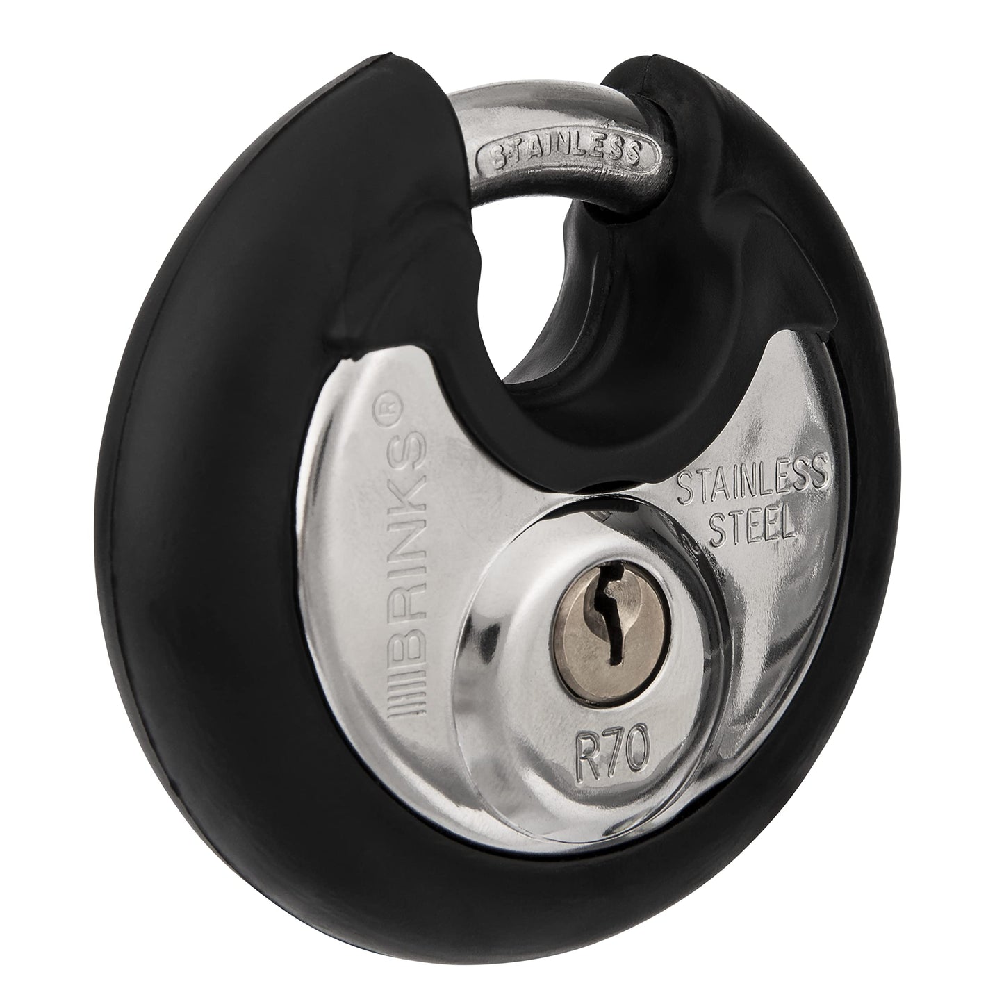 Brinks 673-70201 70mm Commercial Discus Lock with Stainless Steel Shackle, 2-Pack