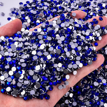 Blinginbox 1440pcs Flat Back Crystal Rhinestones for Nail Art Crafts Bedazzling Kit Diamonds Set Clear Rhinestones for Clothes 0.14" 3.8mm SS16 Cobalt Blue