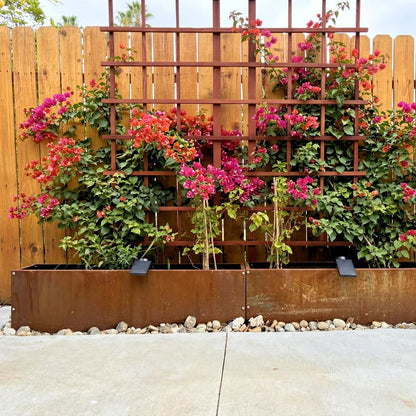 DIY CARTEL Corten Steel Rectangular Outdoor Planter Box, Rustic & Modern Farmhouse Design, Large Raised Metal Garden Bed for Commercial & Residential Use (48in x 10in x 16in)