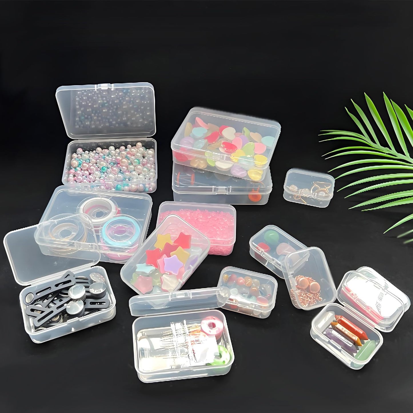 Bead Organizers and Storage-28 Pcs Small Plastic Boxes,Mini Clear Plastic Storage Boxes with Lids,for Jewelry Making Organizer,Containers Hair Accessories, Earrings,Crafts,Sewing Supplies Bead Storage