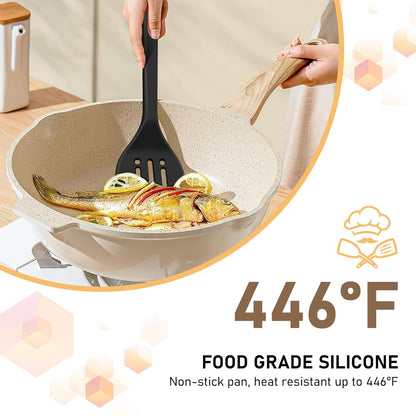 NileHome Silicone Spatula Set, High Heat Resistant BPA-Free Rubber Spatulas with Stainless Steel Handle
