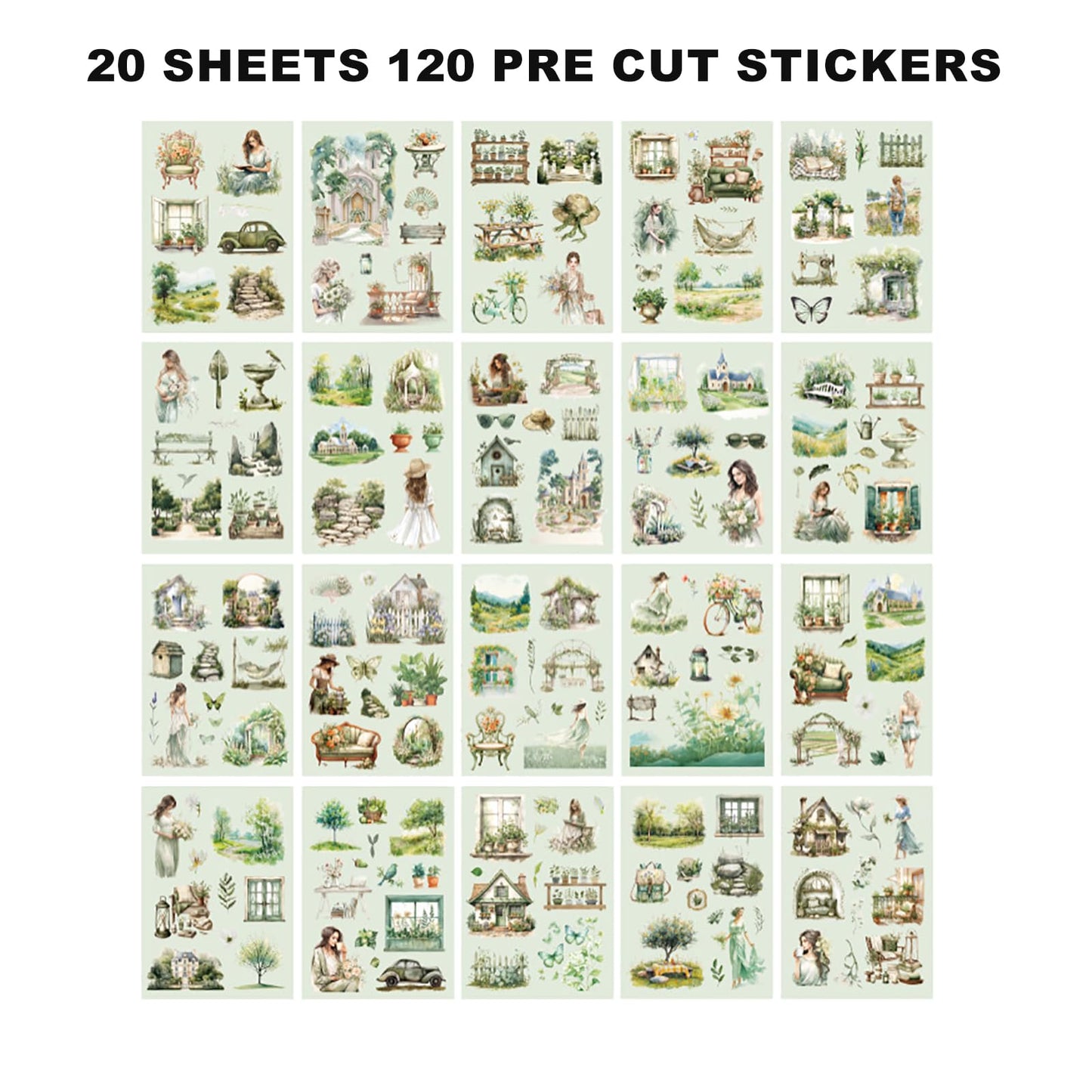 Auguro 4 Books for Seasons Stickers for Scrapbooking 480 Pre-Cut Pet Transparent Stickers for journaling Spring Summer Fall and Winter Sticker