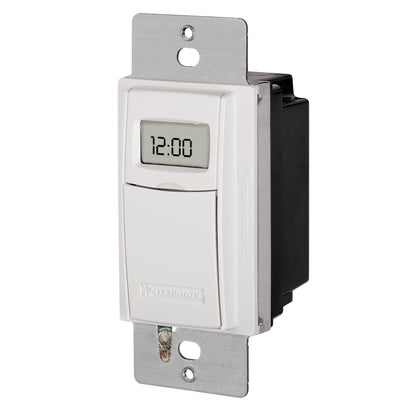 Intermatic ST01 7 Day Programmable In Wall Digital Timer Switch for Lights and Appliances, Astronomic, Self Adjusting, Heavy Duty,White