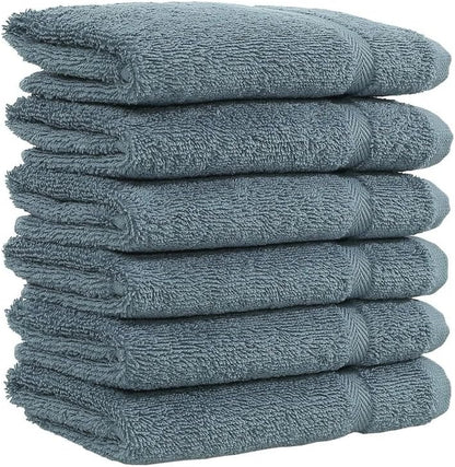 Linum Home Textiles 100% Set 6, Turkish Cotton Denzi Washcloths, of Light Blue