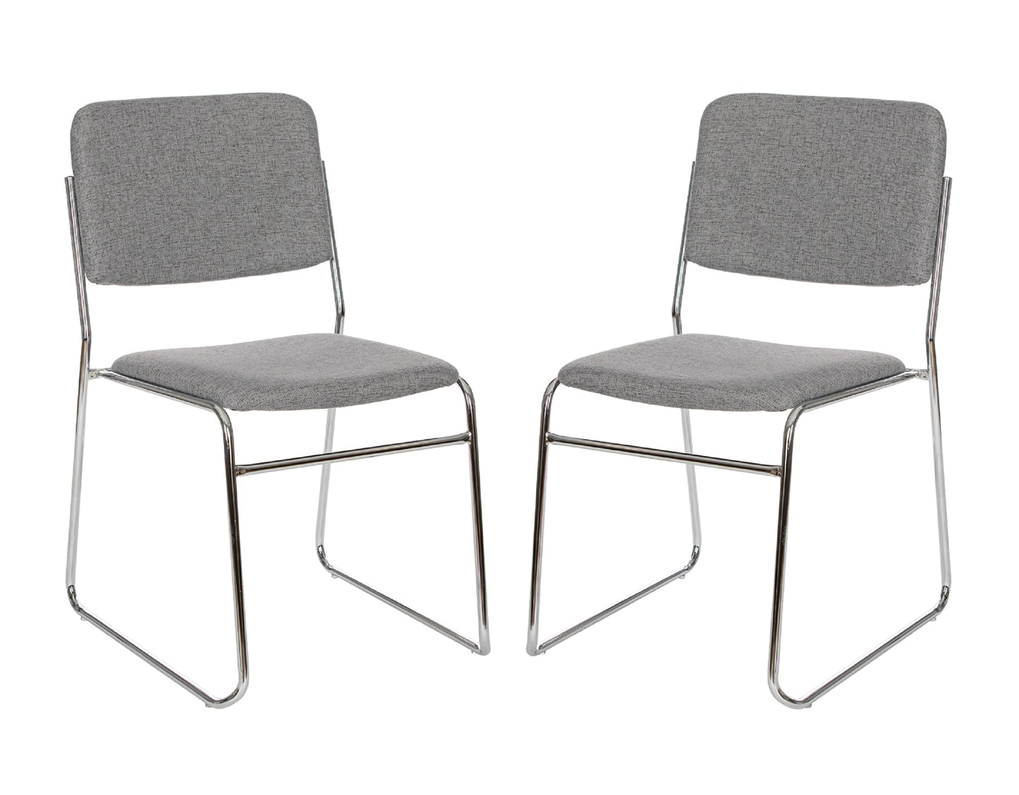 OEF Furnishings OEF8652/2 Commercial-Grade Fabric Padded Stack Chair (Classic Gray, 2-Pack)