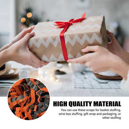 ZEBMOON 2 LB Black Orange Crinkle Cut Paper Shred Filler Great for Gift Wrapping, Halloween Basket Filling, Birthday, Wedding, Thanksgiving, Graduation, New Year Party Decorations Filling Supplies