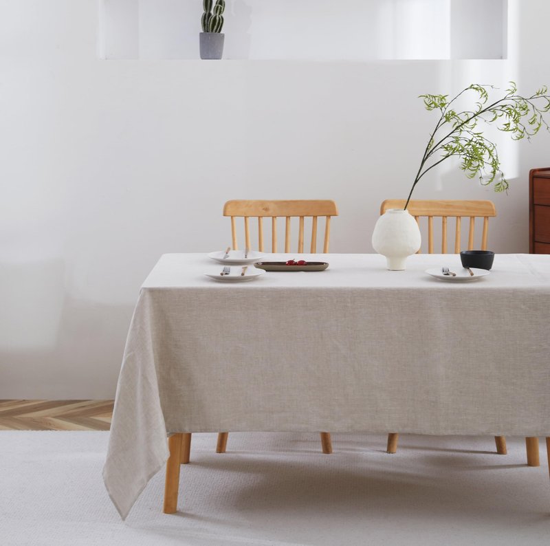 AORISSI 100% French Flax Linen Tablecloths Rectangle 120Lx60W Inch for Dinners, Parties, Easter, Halloween, Camping, Stone Washed, Textured, Machine Washable, 10-12 Sets (60''x120'', Natural Linen)