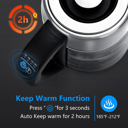 1500W 1.7L Aigostar Electric Kettle, Tea Kettle with Temperature Control and Tea Infuser, Hot Water Kettle