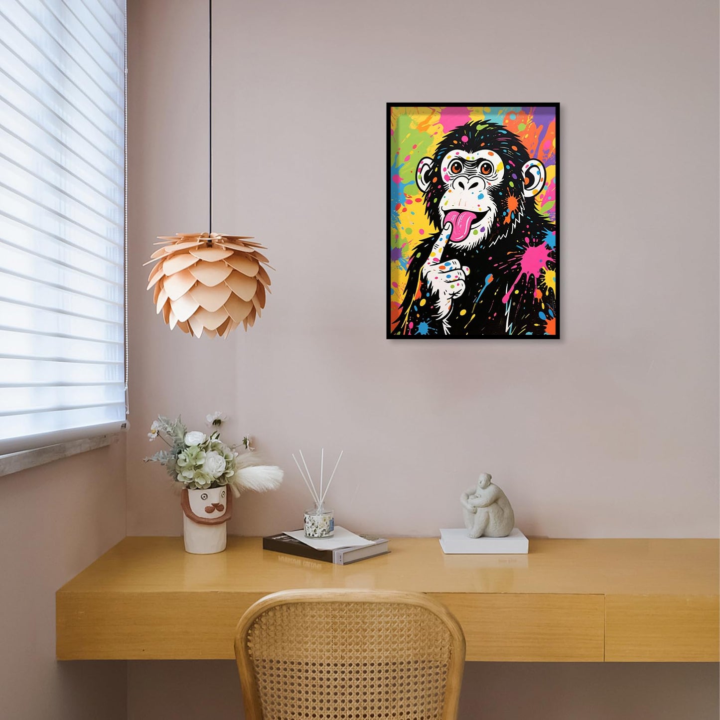 JZHYOAN Monkey Diamond Art Kits for Adults DIY Animal Diamond Painting Kit 5D Full Drill Round Painting for Beginners Home Wall Decor Crystal Rhinestone Round Gem Art Craft Embroidery Kits 30x40cm