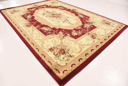 Unique Loom Versailles Collection Traditional Classic Floral Motif Area Rug (8' 0 x 11' 4 Rectangular, Burgundy/ Ivory)