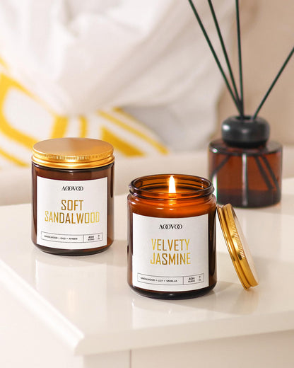 AOOVOO Candle Set - 4PC Scented Candles, 28 oz Soy Candles, Soy Candle for Home Scented, Lavender/Sandalwood/Jasmine/Sage
