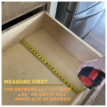 Fabsome Dresser Drawer Organizers 6 Pack, 4.65'' High Adjustable from 12.5-17‘’ Bamboo Drawer Dividers for Clothing Baby Clothes, Wooden Separators for Dresser Nursery Organization with Soft Foam Ends