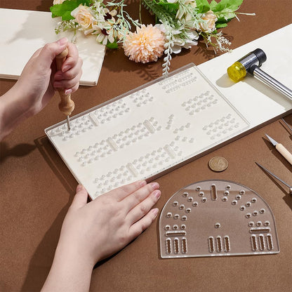 PH PandaHall Cribbage Board Templates 3-Track Acrylic Router Template Clear Woodworking Guide Track Style Templates Kit with 3mm Hole for DIY Router Guide Cribbage Boards Crafting Project