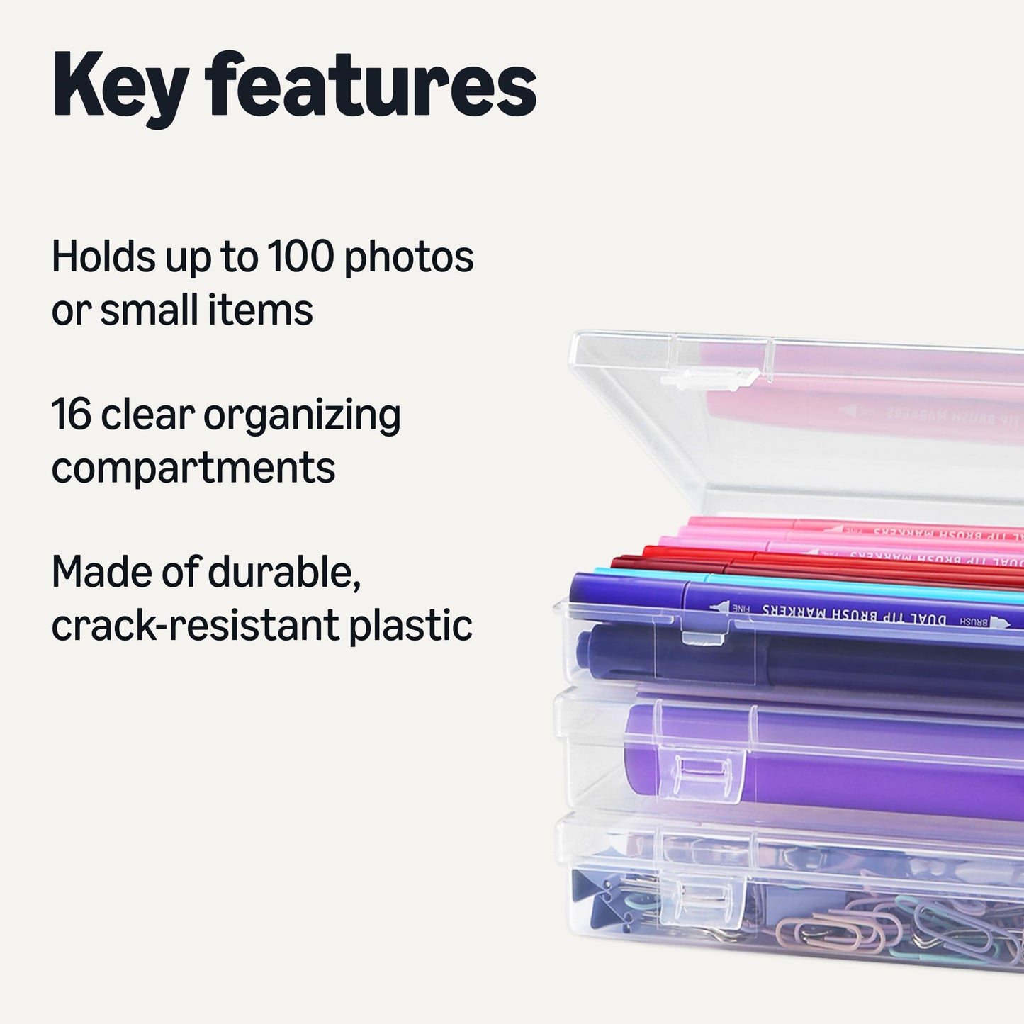 Amazon Basics 4" x 6" Photo Storage Case and Craft Organizer with 16 Inner Cases