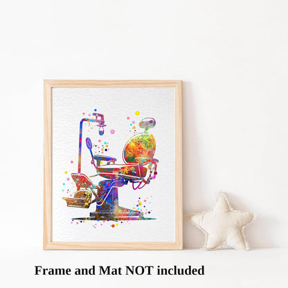 Dignovel Studios 8X10 Unframed Dentist Chair Art Print, Dental Tools Medical Wall Decor