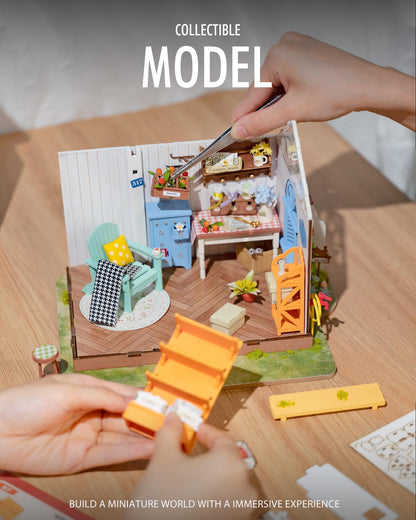 Rolife DIY Miniature House Kit for Adults, Easy Assemble Mini Greenhouse Dollhouse Building Model Sets, Tiny Wooden Garden House Hobby Crafts as Unique Gift Ideas or Home Decor