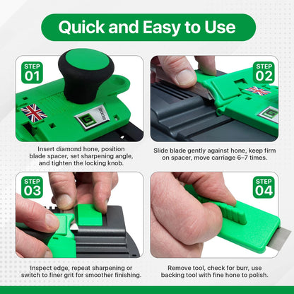 G Sharp Edge Chisel Sharpener - Chisel Sharpening Kit - Sharpens Blades from 3mm to 85mm Wide - Light, Robust and Easily Transported