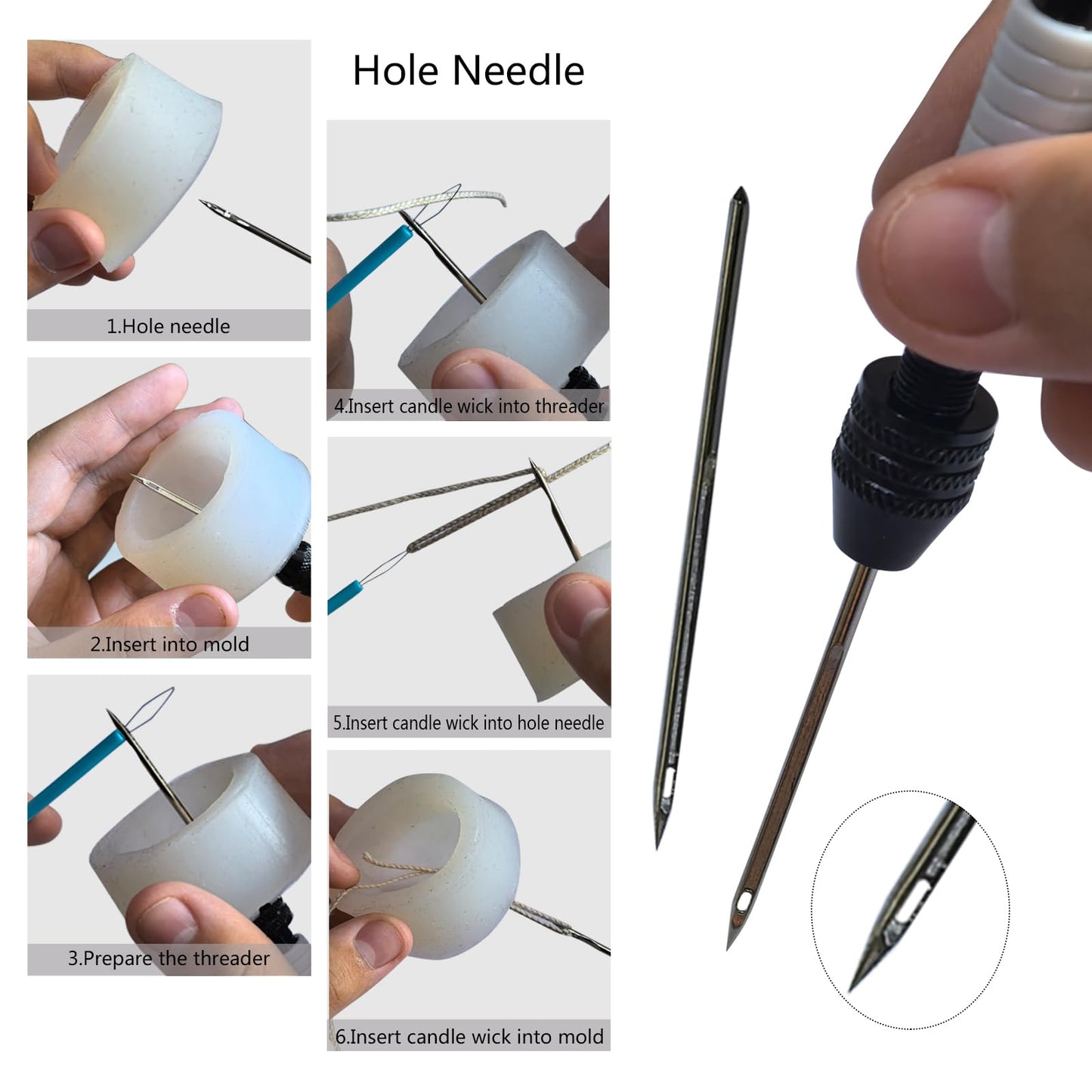 DiaWiew Candle Making Tools for Punching Holes and Inserting Wicks, Beginners Candle Making Kit for Adult Including Wick Needle for Candle Making, Perfect to Candle Molds with No Holes for Wicks