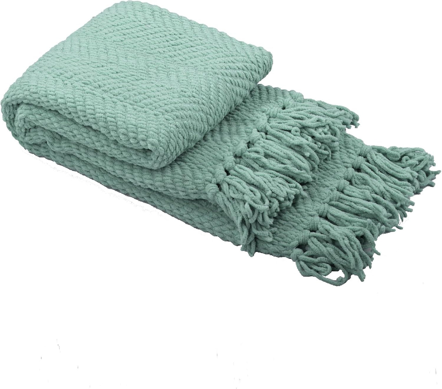 Home Soft Things Throw Blanket, Knitted Tweed, 50'' x 60'', Silver Blue, Cozy Warm Comfortable