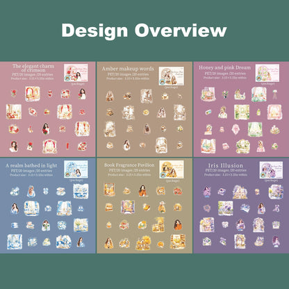 AuriicLeaf Cozy Home PET Stickers Set, 120PCS Vintage Girl and Room Aesthetic Stickers for Journaling, Scrapbooking, Planners and DIY Crafts