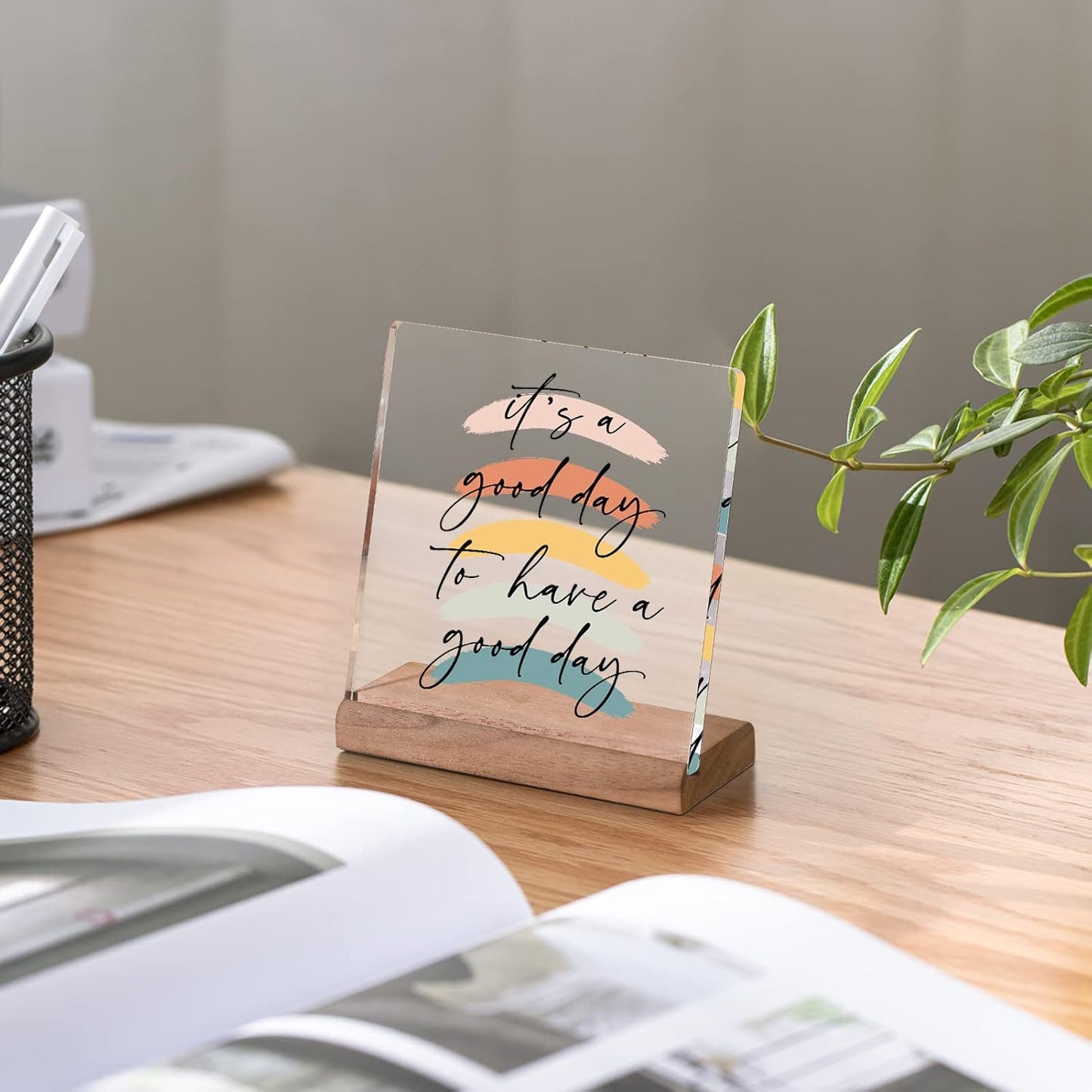 Motivational Office Desk Decor for Women, Inspirational Signs Gifts, Aesthetic Office Table Decorations