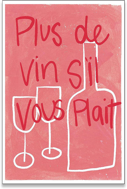 zphvaqd 24 36 Pink Canvas Wall Art Print Wine Pictures Feminist Posters French posterTrendy Teen Girl Funky Home Decor