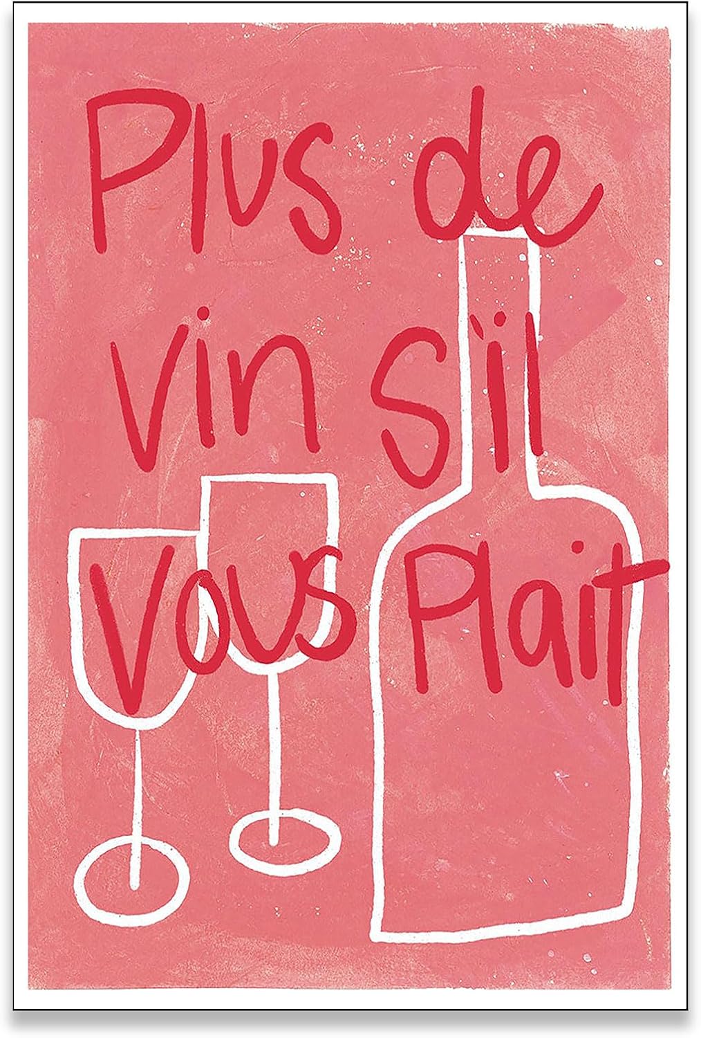 zphvaqd 16 24 Pink Canvas Wall Art Print Wine Pictures Feminist Posters French posterTrendy Teen Girl Funky Home Decor