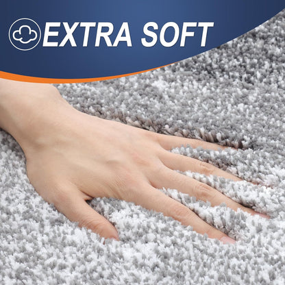 OLANLY Large Bathroom Rug Mat - Extra Soft Microfiber, Quick Dry, Machine Washable | 50x30, Grey