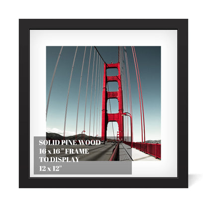 16x16 Picture Frame Diamond Painting Frames Poster Frames Made of Solid Wood,Display Pictures 12x12 with Mat or 16x16 without Mat for Photos, Paintings,Walls Decoration,Anniversary,Wedding,Christmas
