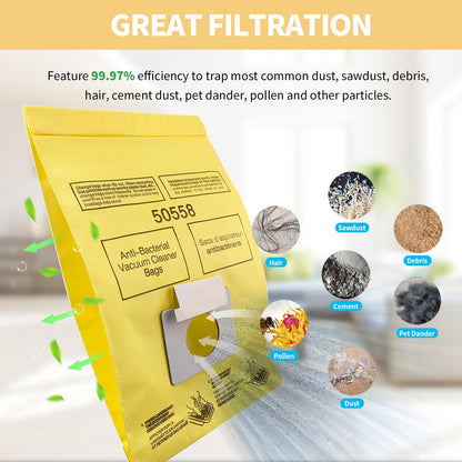 Gudotra 20 Pack Vacuum Bags Replacement for Ken.more Canister Vacuum Bags Type C/Q C Q 5055 50557 50558 50403 Pan.asonic Type C-5 C-18 Vacuum Cleaner