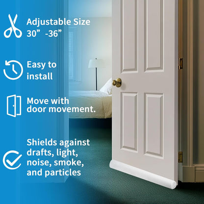 30"-36" Neween Large Door Draft Stopper for Bottom Door Sweep Weather Stripping Noise Blocker Window Breeze Blocker