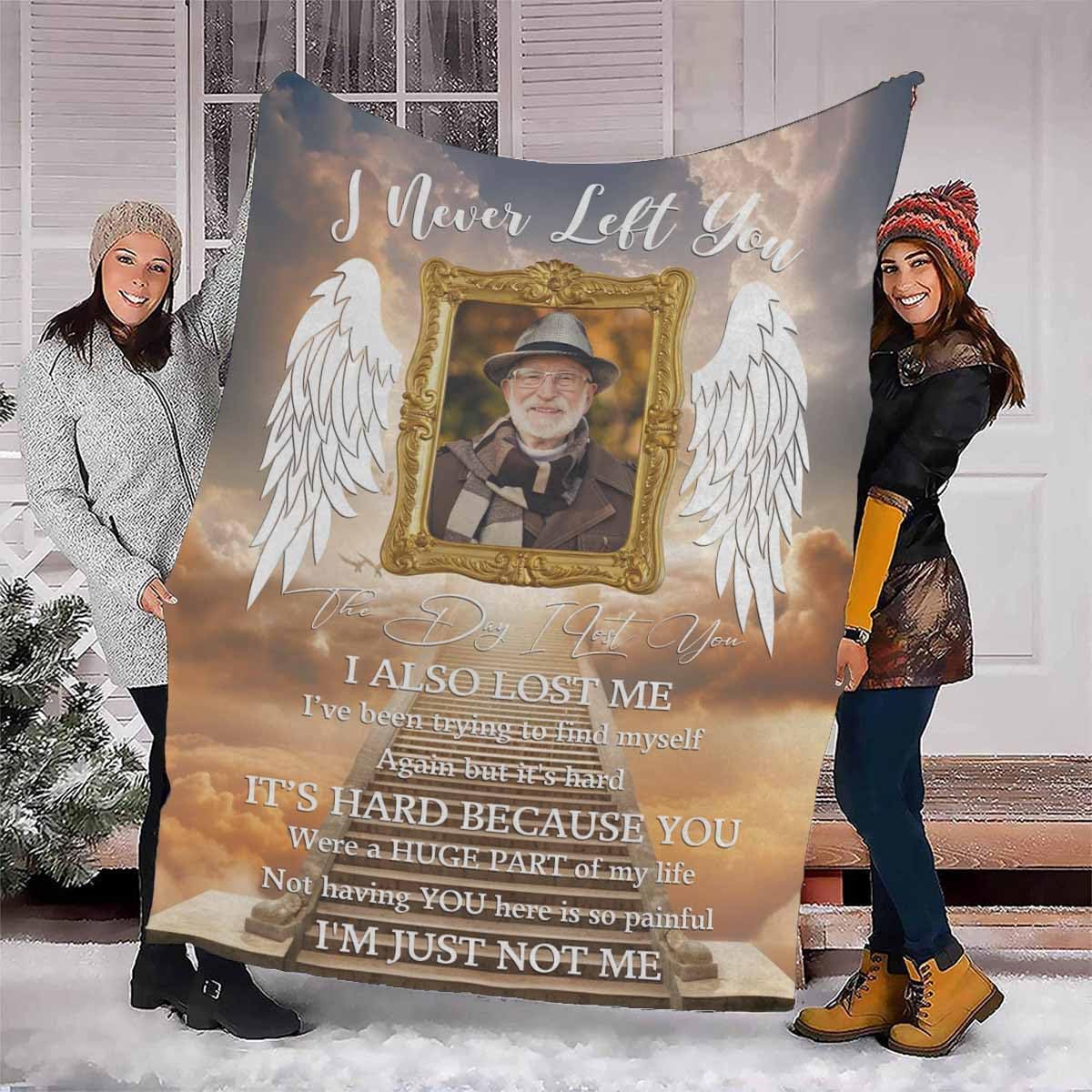 AOFUN Personalized Memorial Blanket with Photo Custom Picture Blankets in Loving Memory, for Loss of Loved One