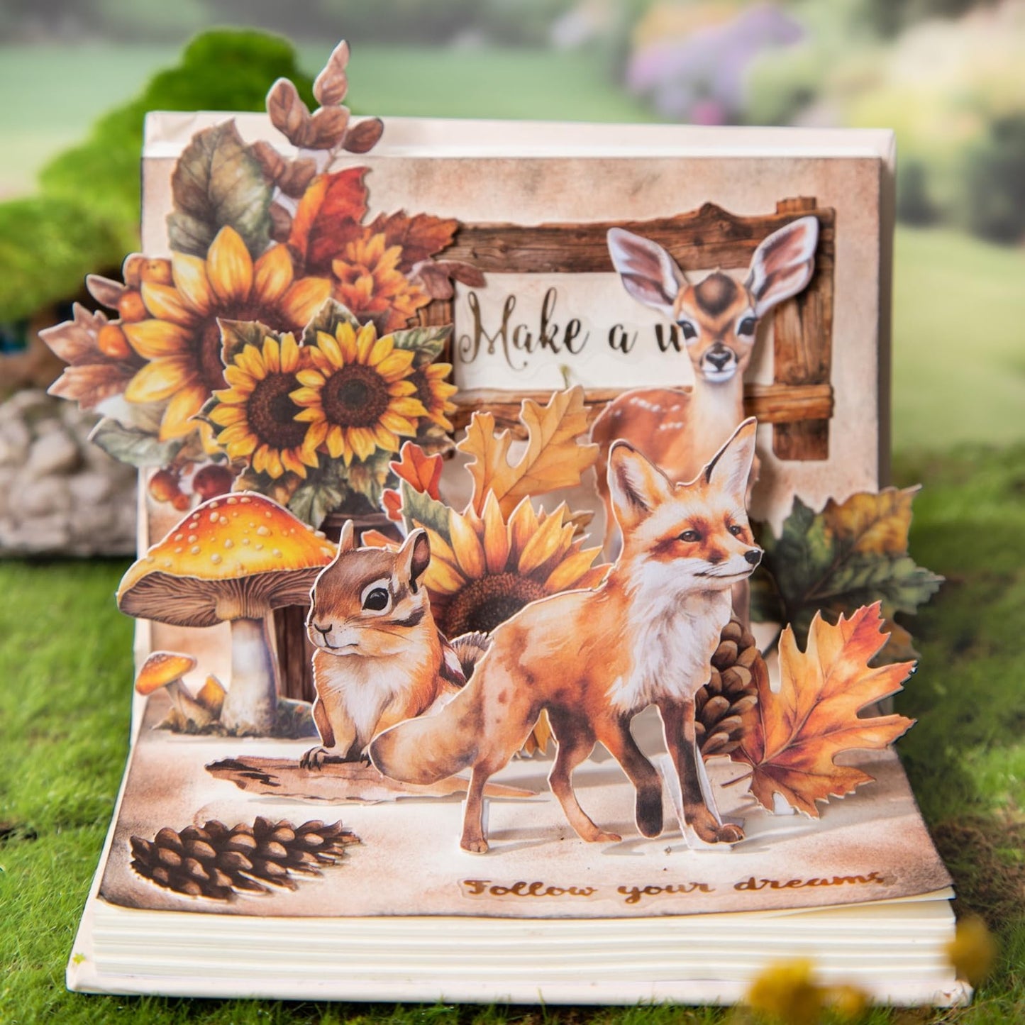 AuriicLeaf Woodland Forest Cardstock Sticker Set, 150PCS Vintage Nature-Themed Stickers for Scrapbooking, Journaling, Collage, and DIY Crafts